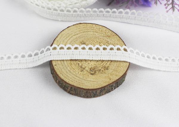 Delicate Milk Silk Water Soluble Lace Trim / Scalloped Lace Ribbon Eco Friendly