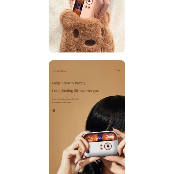 OEM USB Rechargeable Hand Warmer 2 In 1 Self Heating For Household Use