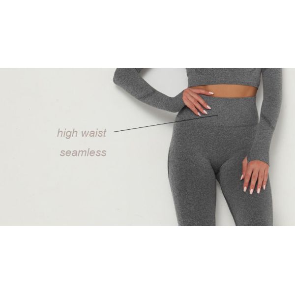 FashionThumb Hole Womens Seamless Gym Yoga Set Леггинсы с высокой талией Одежда