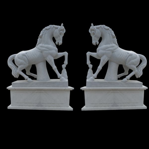 Life size outdoor garden marble horse statue,stone horse sculptures for park