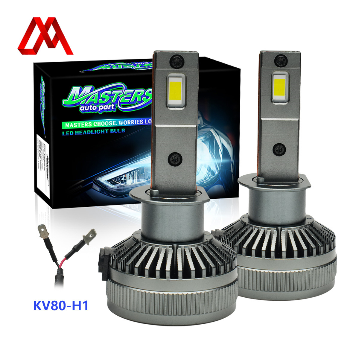 Мастера KV80 140W 14000 Люмен 6500K Холодный белый H1 H7 H11 Фары лампочки