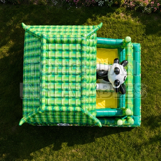Panda Bamboo Theme Inflatable Slide for Kids Parties Parks Schools Scenic Areas and Commercial Rental Events