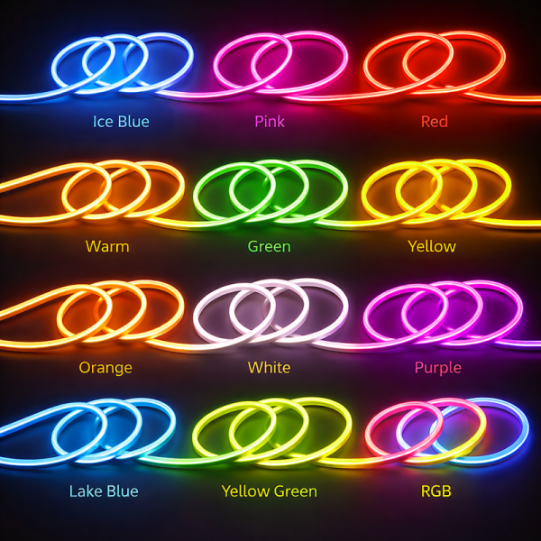 Flexible LED Neon Tube Light 220V waterproof soft neon strip light orange color energy saving long lifespan easy to bend and install