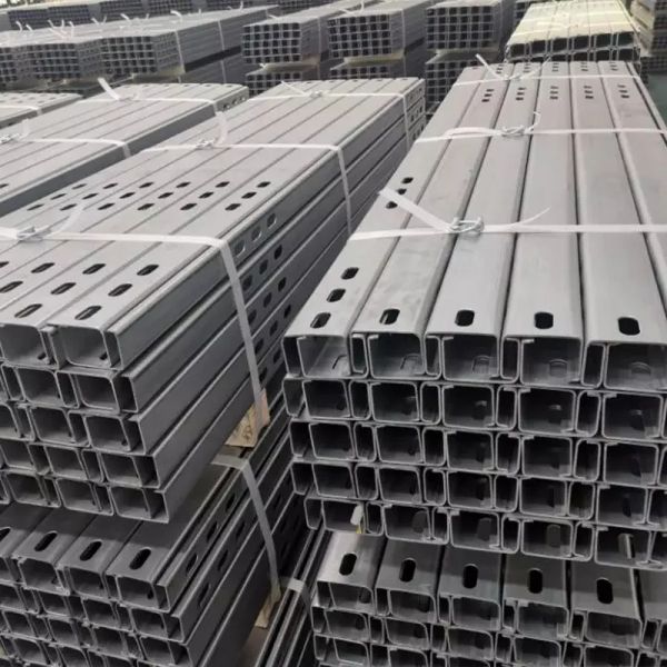 U Shaped Aluminum Channel Railing Aluminium Guide Rail Metal Strut Slotted Perforated