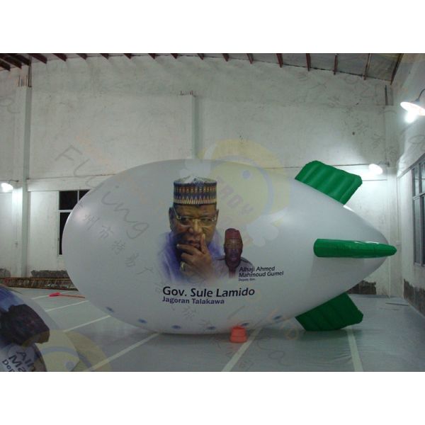 Inflatable 0.18mm PVC Helium Zeppelin , Exhibition Digital Printing Helium Airships