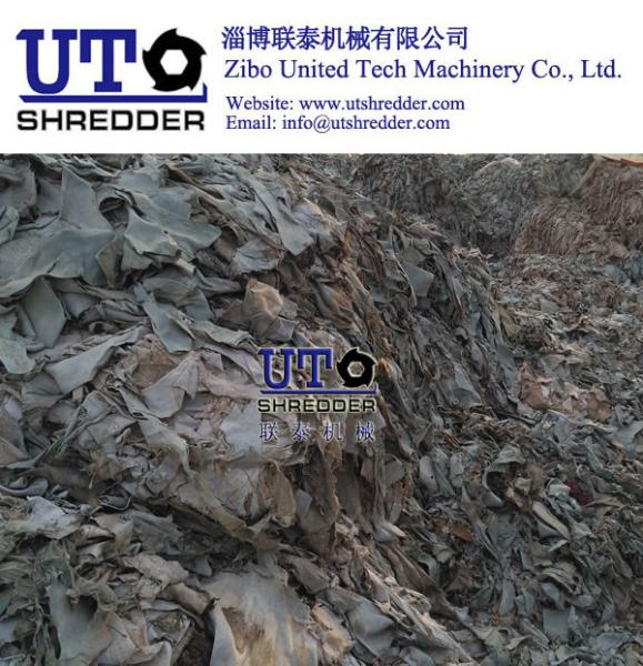 double shaft shredder - scrap leather shredder/ leather cutter/  leather shear/ waste leather crusher with PLC automatic