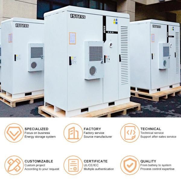 100KWH 150KWH 200KWH LiFePO4 Lithium battery storage system ESS Cabinet 50KW 100KW PCS Hybrid Inverter All in One