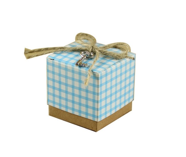 Винтажная коробка бумаги пищевого контейнера бумажной подарочной коробки решетки 260g Kraft с пеньковой веревкой