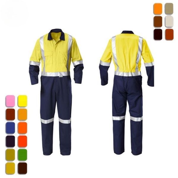 100% Cotton Reflective Insulated Coveralls Mechanic Uniform Work Men Coverall