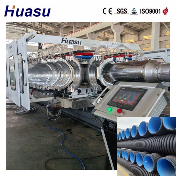 Manufacturing Plant Electric Conduit Plastic HDPE Dual Wall Corrugated Pipe Extrusion Production Line