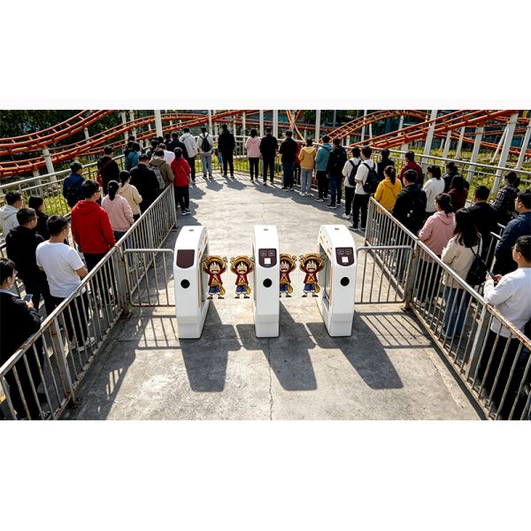 Automatic Swing Barrier Gate Anti Pinch Emergency Open For Amusement Park