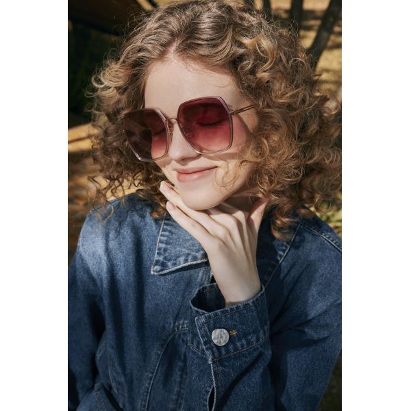 NON PORLARIZED SUNGLASSES BIG SQUARE WOMAN SUNGLASSES 76029 METAL FRAMES