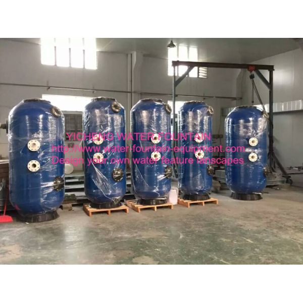 Fiberglass Depth Swimming Pool Sand Filters Side Mount Type Connect To Butterfly Valves