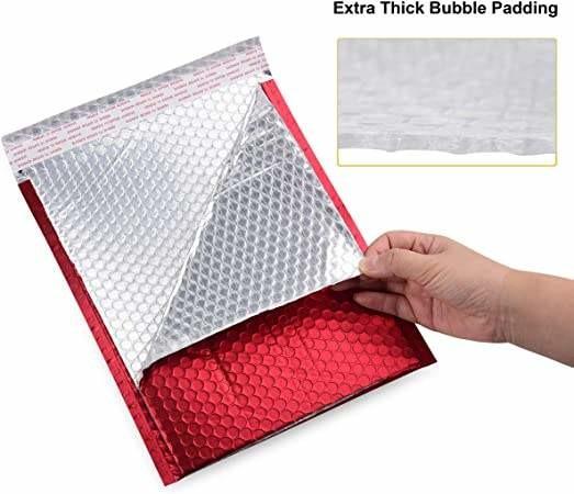 Biodegradable Compostable Shipping Packaging Holographic Metallic Poly Bubble Mailer Padded Envelope