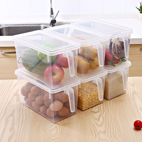 KingWell Rectangle Fridge Stackable Plastic Storage Box Containers