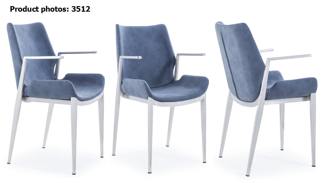 Wear Resistant 62x59x90cm Stainless Steel Dining Chair