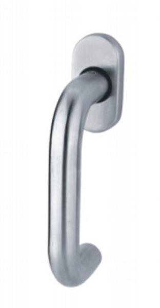 L Shape Interior Inox Tubular Lever Door Handle On Round Rose With Cylinder Escutcheon