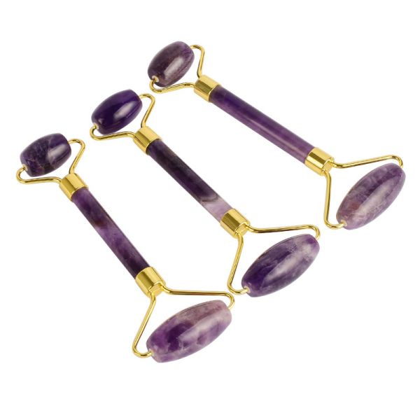 100% Natural Crystal Facial Face Quartz Roller Gua Sha Jade Roller for Skin Care