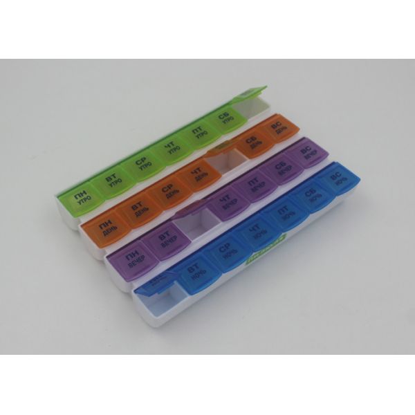 Eco - Friendly Medicine Pill Containers / Plastic 30 Day Pill Box For Seniors