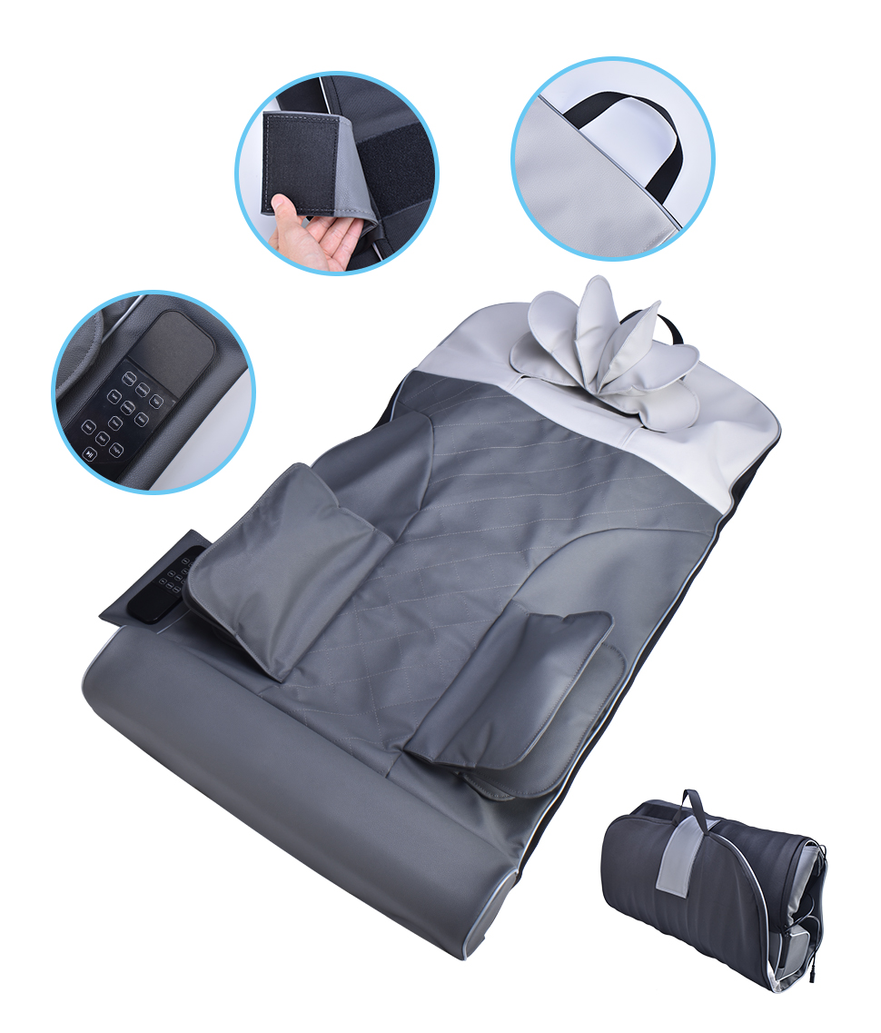 Portable Foldable Heating Massage Mattress with 4 Massage Modes for Full Body Relaxation