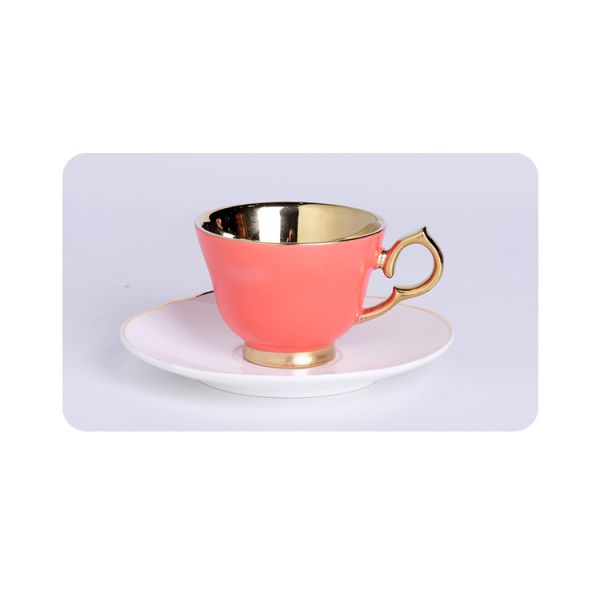 Porcelain Fashion Coffee Cupss 120ml With Electroplating Gold Plated