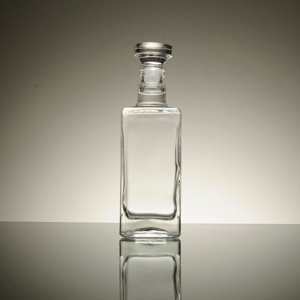 Frost Surface Handling French Square Glass Bottle with 700ml 500ml / 250ml Capacity