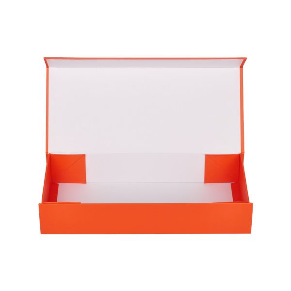 Картонная оранжевая магнитная коробка для подарков бутылка для вина упаковка складная