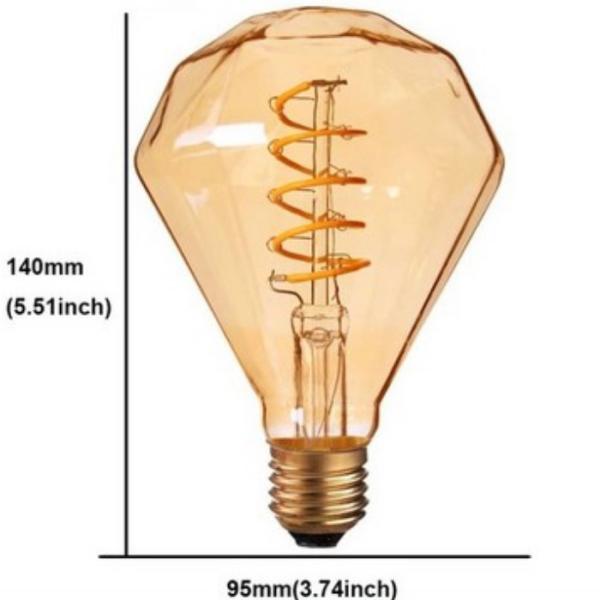 bulbo decorativo retro da lâmpada T185 G80 Ascher E26 do vintage espiral de 110v 220v