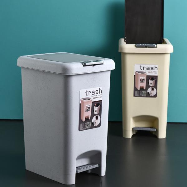 China Wholesale Small Household Foot Pedal Plastic Dustbin With Cover