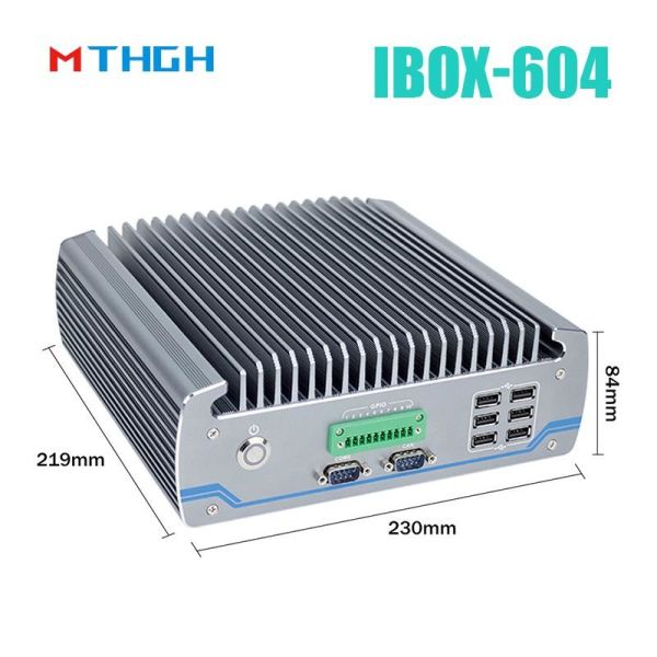 Fanless Industrial PC with Intel Core I5-6500T, All Aluminum Chassis, and SSD Storage for Harsh Environments