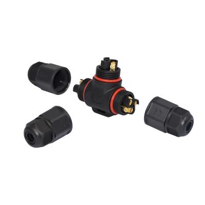 Tipo reto plástico conector do parafuso de cabo do diodo emissor de luz de IP68 2 Pin Waterproof