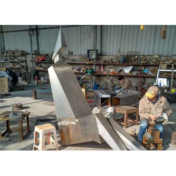 Гитара конспекта монументальной скульптуры 3Д скульптуры нержавеющей стали изящного искусства современная