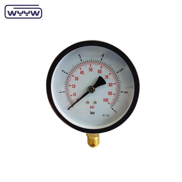Análogo do manômetro de pressão de ensaio de gás natural Y-150 de fábrica 6 polegadas 150mm 0-1MPa 0-150psi manômetro de nitrogênio