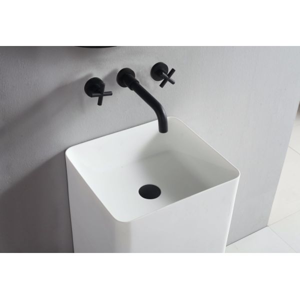 Eco-friendly Bathroom Hand Wash Basin with Solid Surface Material and Customized Size