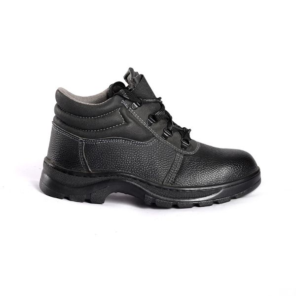 Anti Slip Industrial Work Safety Shoes Rubber Sole Black PU Upper Iron Toe Mid Plate Men Protective