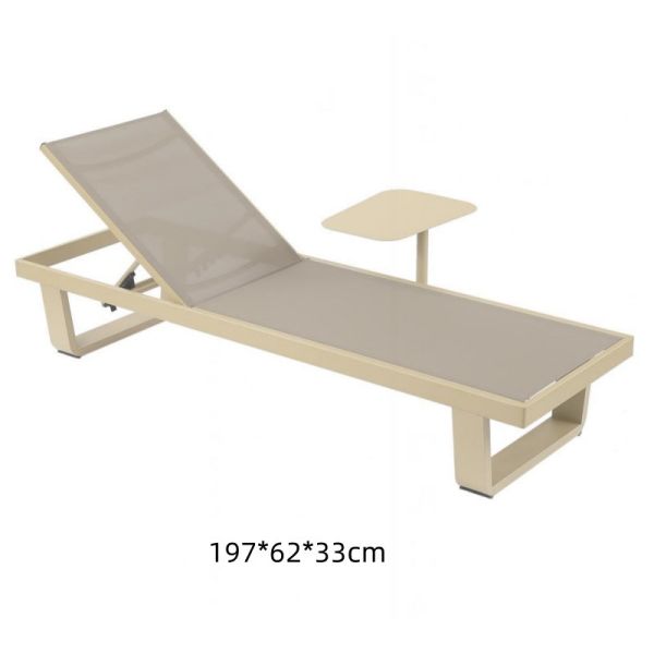 Outdoor Poolside Courtyard Aluminum Chaise Lounge for Patio and Sun Loungers