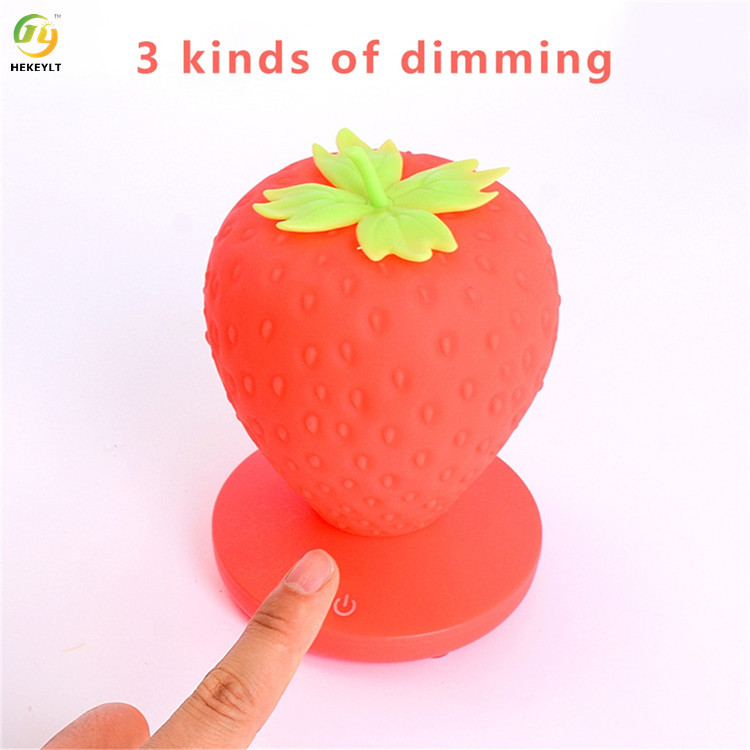 USB Nightlight клубники СИД Dimmable касания для настольной лампы ухода за больным младенца