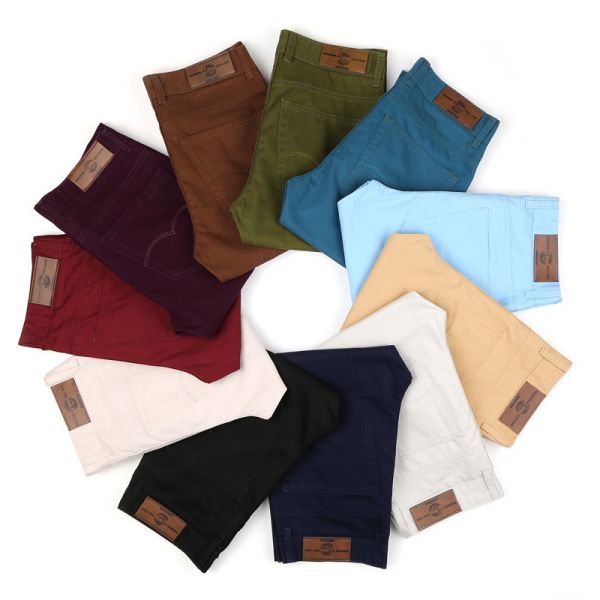 Pants length Trousers Fashion Style Stretch Fit Cotton Mid Waist Trousers For Man