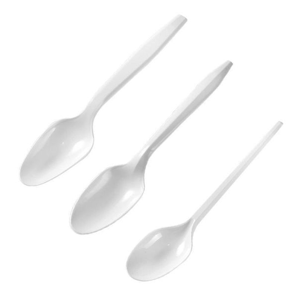 US Eco-Friendly Disposable Plastic Soup Ice Cream Kitchen Measuring Honey PS Spoon