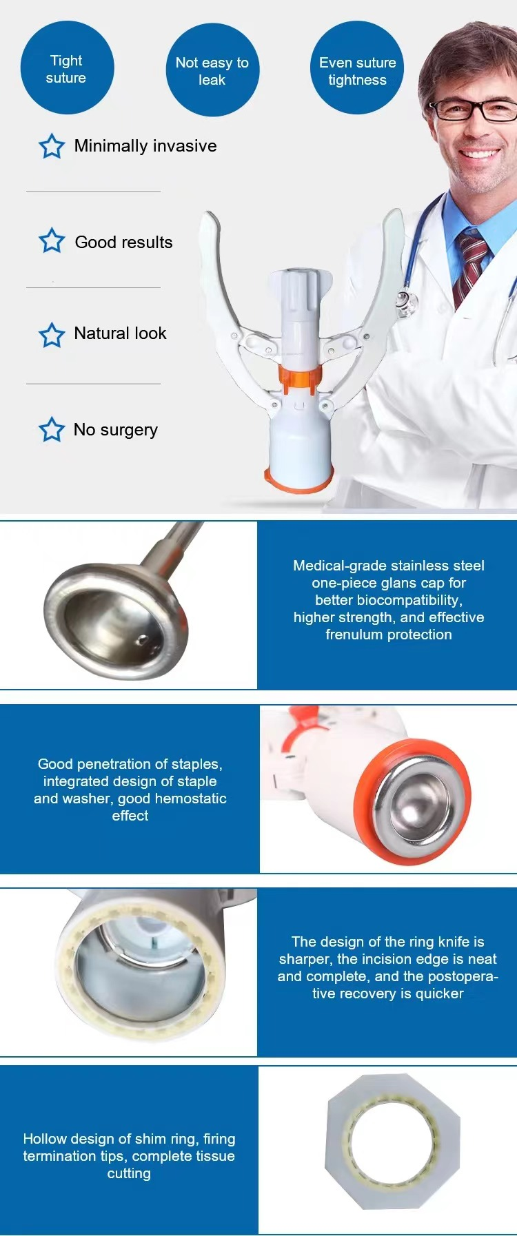 Urology Male Genital Plastic Surgery Disposable Circumcision Staple Training Kit Suturing