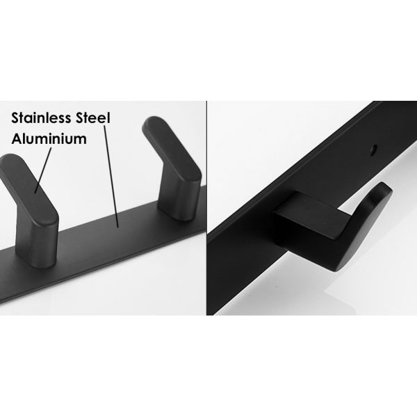 Matt Black Stainless Steel Robe Hooks Multifunctional For Coat Hat Clothes