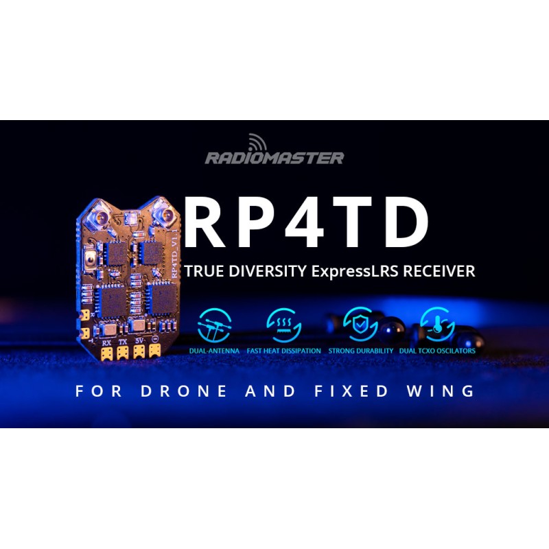 Wholesale Price Radiomaster Rp4td Dual-channel Expresslrs 2.4ghz Nano Diversity Dual Tcxo Built In Wifi