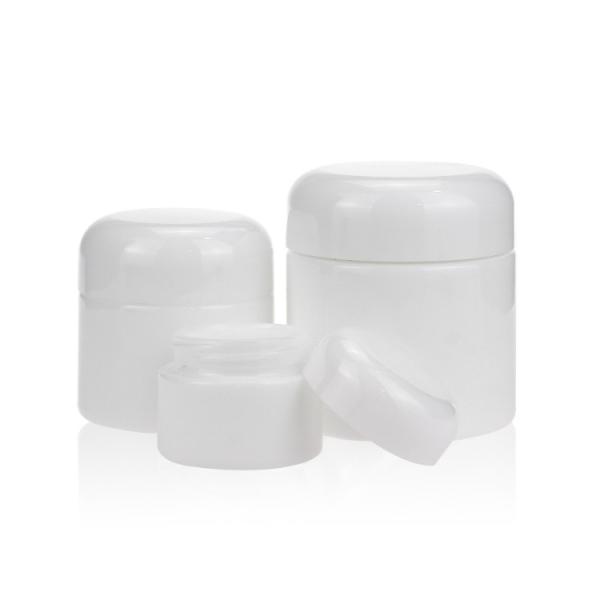 garrafa cerâmica branca de 15g 50g 100g Opal Glass Bottle Cosmetic Packaging