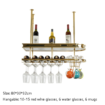 Acrylic Bar Gold Wine Holder Glasses Racks Storage Stainless Steel frame