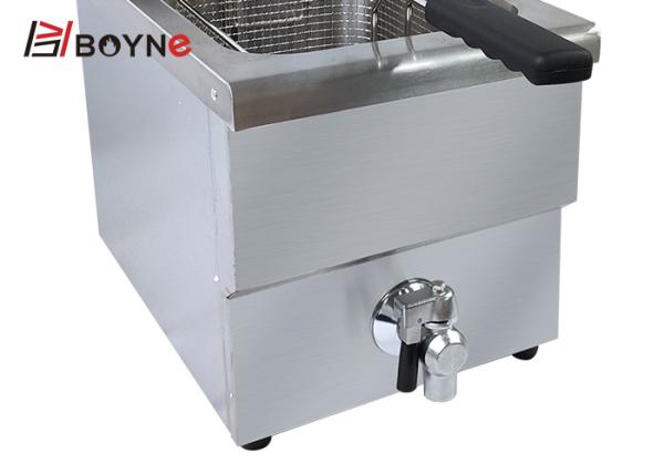 SS201 Commercial Kitchen Cooking Equipment 12 Liter 1 Tank Electric Deep Fryer