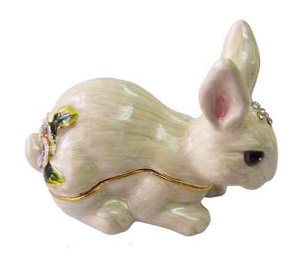 Easter Rabbit Trinket Box Rabbit Trinket Box Crystals Rabbit Trinket Jewelry Box Bejeweled Easter Bunny Jewelry Box