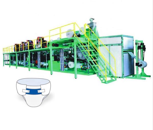 PLC System 250KW Baby Diaper Manufacturing Machine / Diaper Production Machine