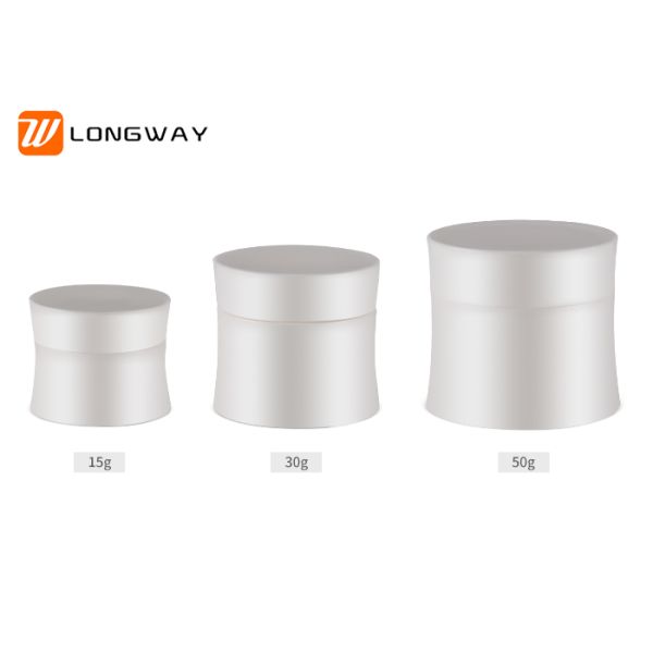 PP plastic cosmetic cream jar with girdle shape for personal skin care packaging