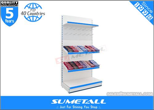 Steel Supermarket Display Racks  , Jura White Commercial Display Shelves For Stores