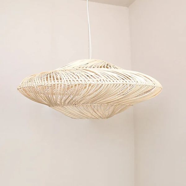 Restaurant Lights Living Room Suspension Creative UFO Shades Rattan Pendant Lights(WH-WP-128)